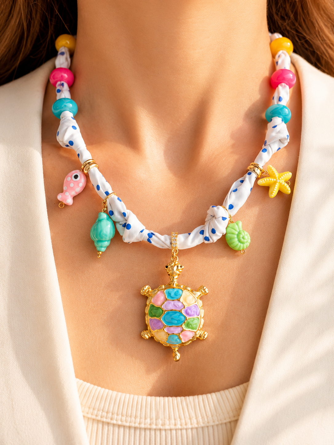Ocean Whimsy Scarf Necklace