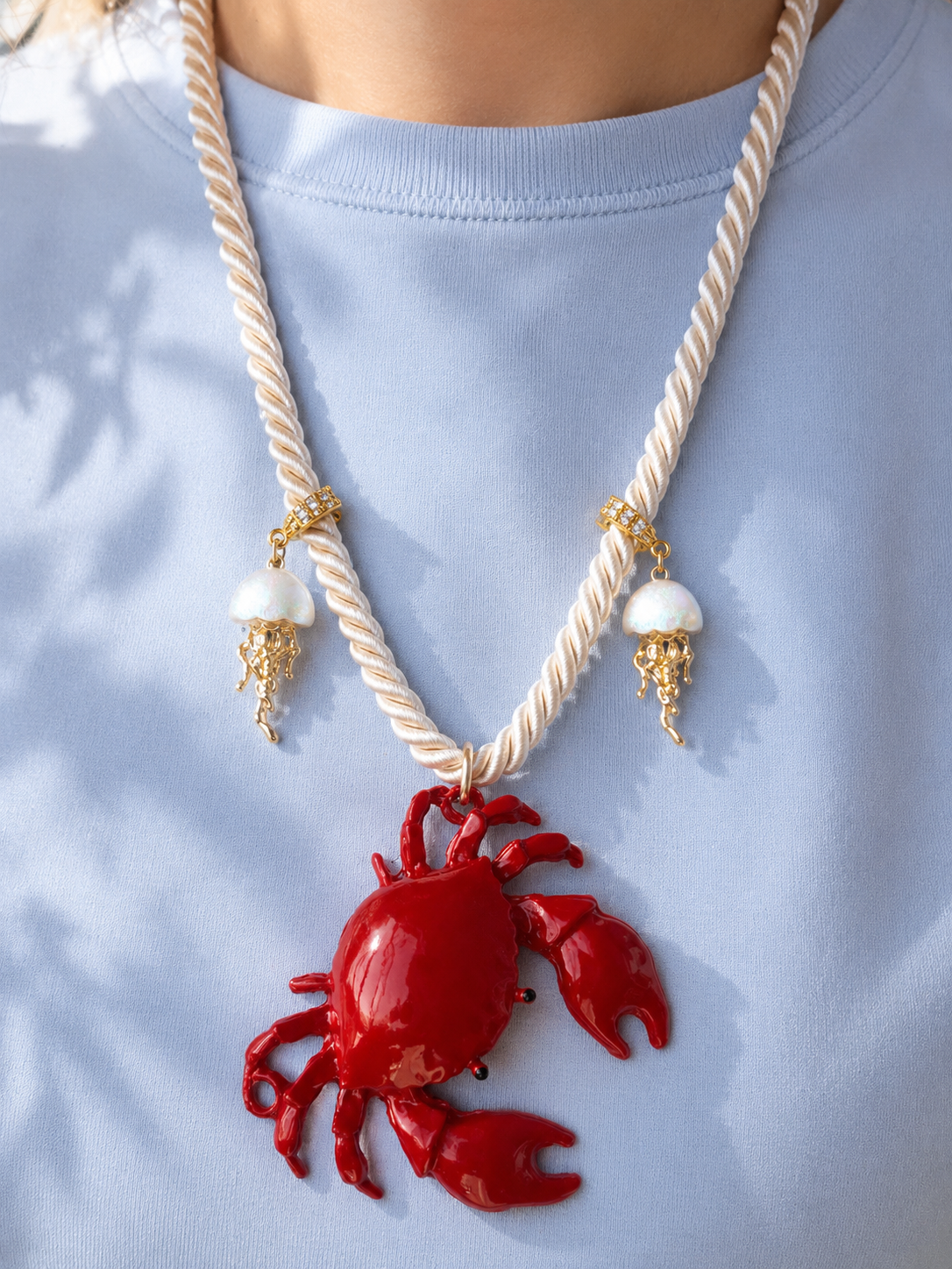 Coral Coast Crab Necklace