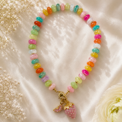Strawberry Splash Charm Necklace