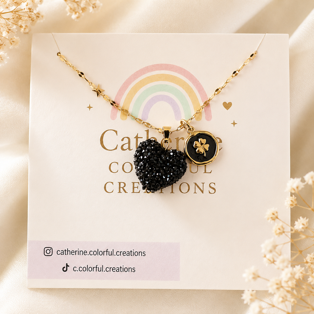 Lucky Black Heart Necklace