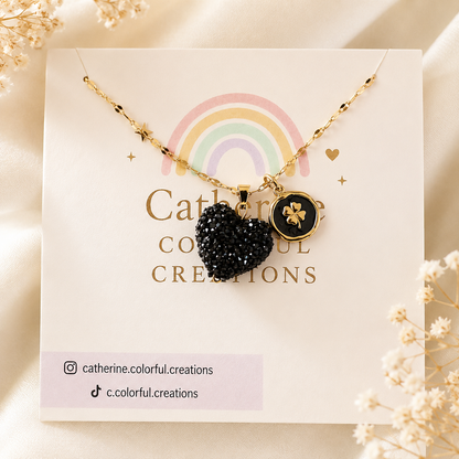 Lucky Black Heart Necklace