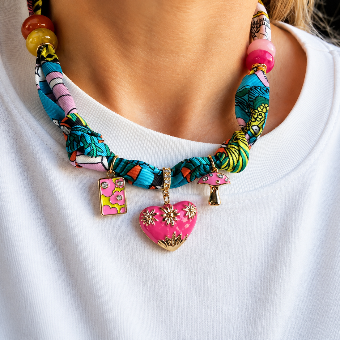 Boho Scarf Charm Necklace