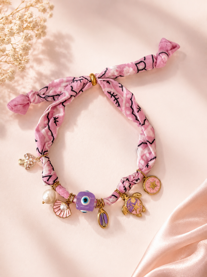 Adjustable Scarf Bandana Charm Bracelet