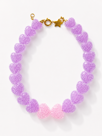 Lavender Blush Heart Necklace