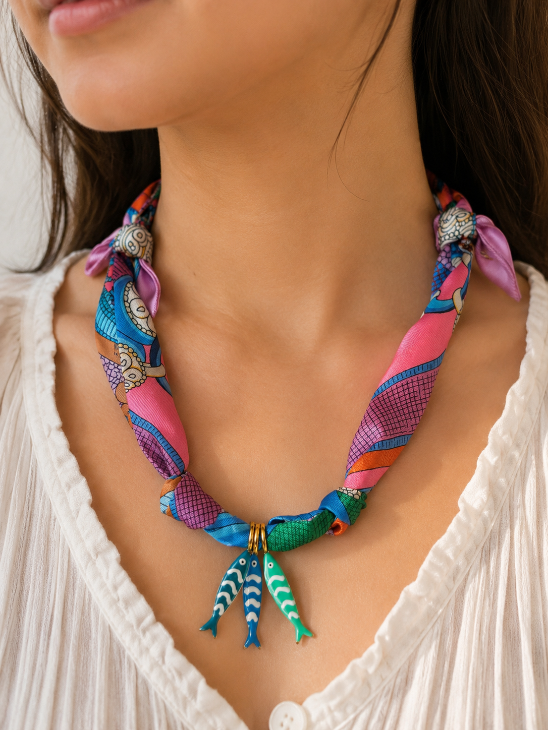 Mediterranean Muse Scarf Necklace