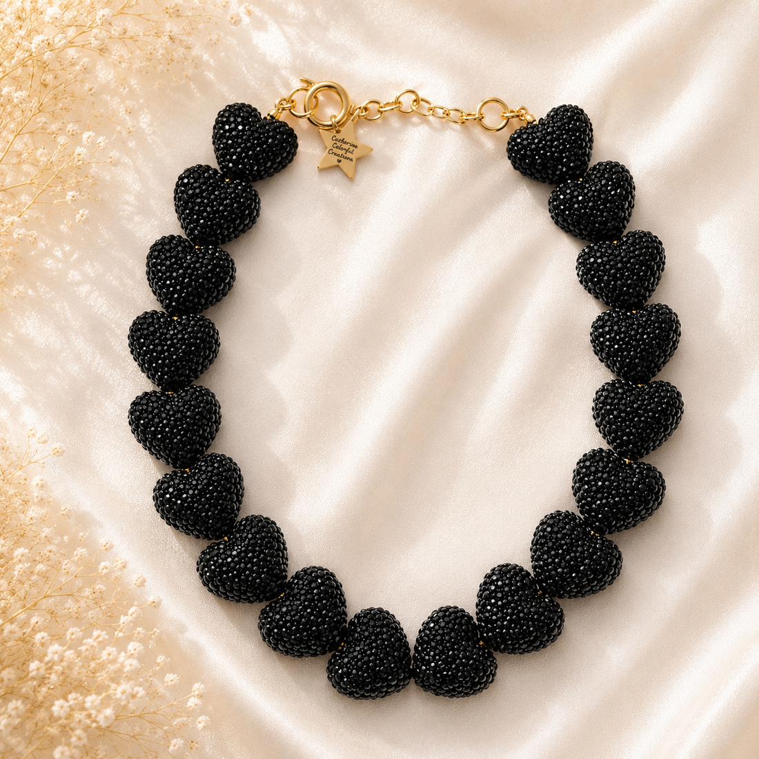 Midnight Heartbeat Statement Necklace