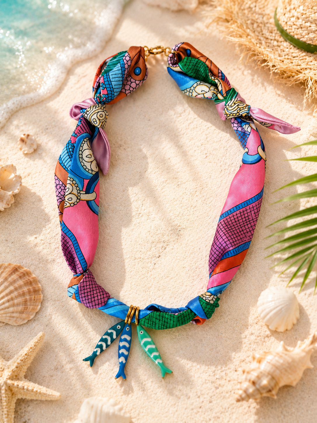Mediterranean Muse Scarf Necklace