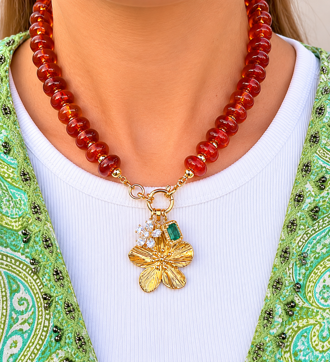 Amber Bloom Statement Necklace