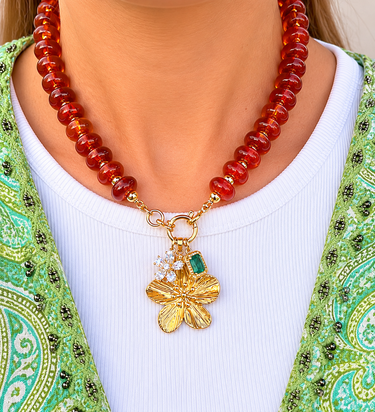 Amber Bloom Statement Necklace