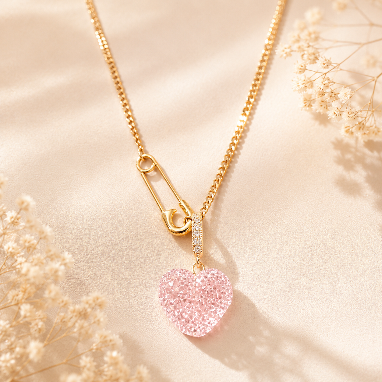 Lilac Lock Heart Necklace
