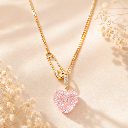 Lilac Lock Heart Necklace