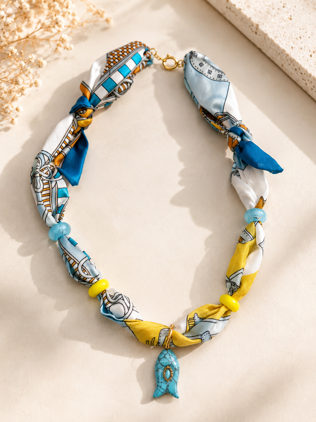 Azure Coast Scarf Necklace