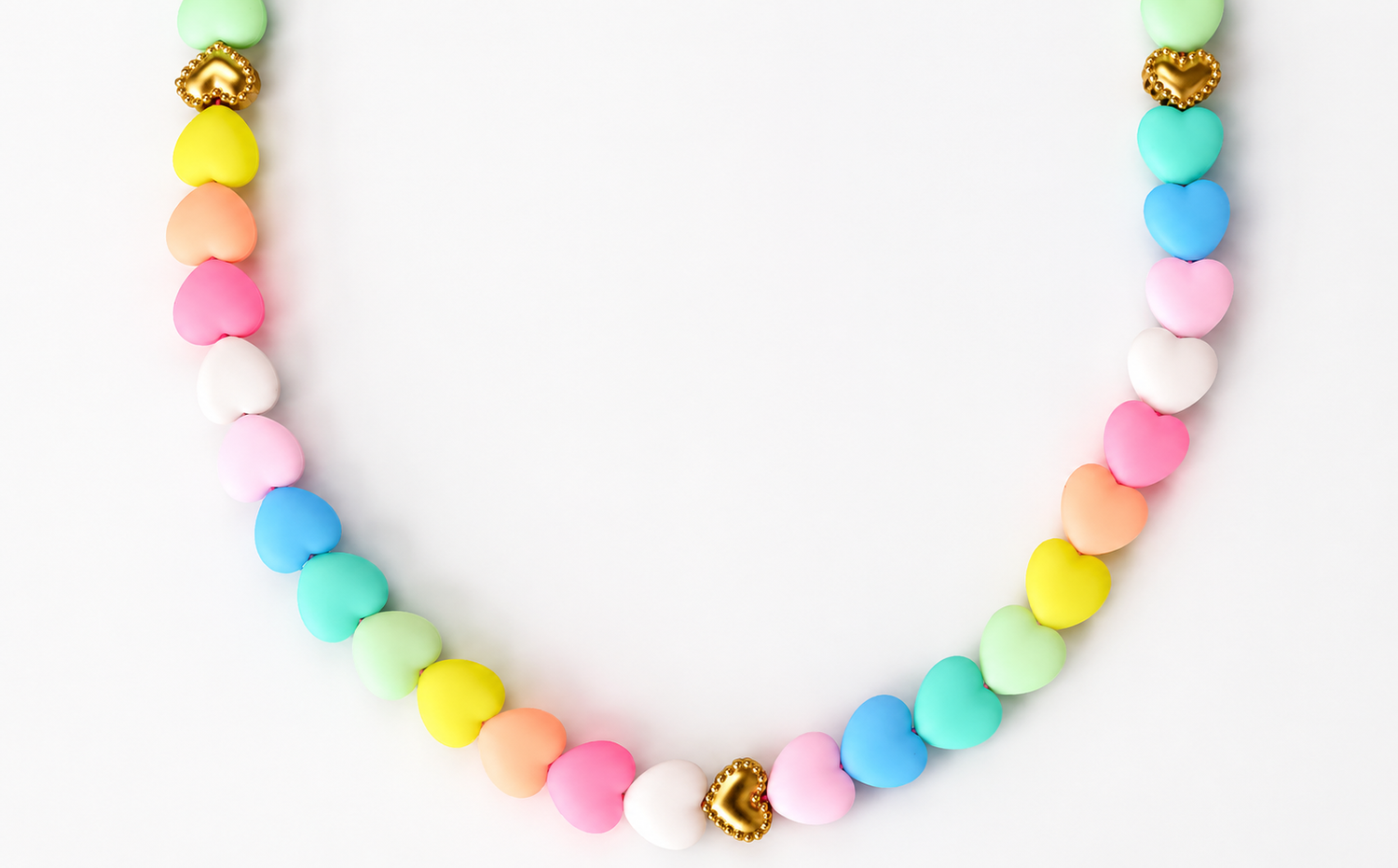 Pastel Heart Glow Stainless Steel Necklace