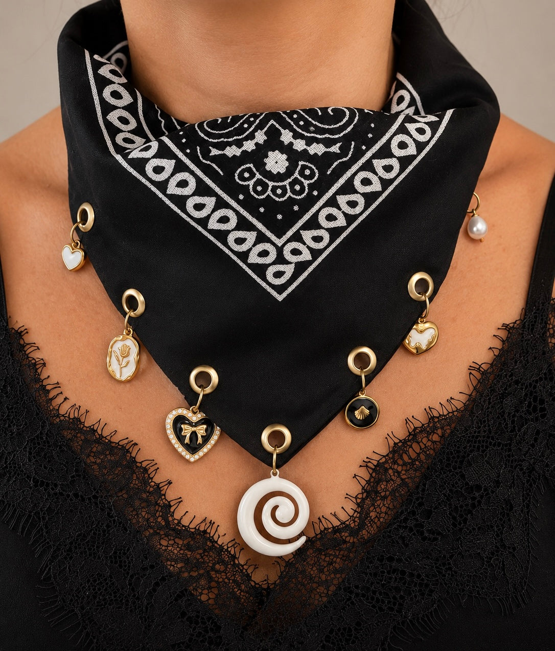 Noir Charm Scarf