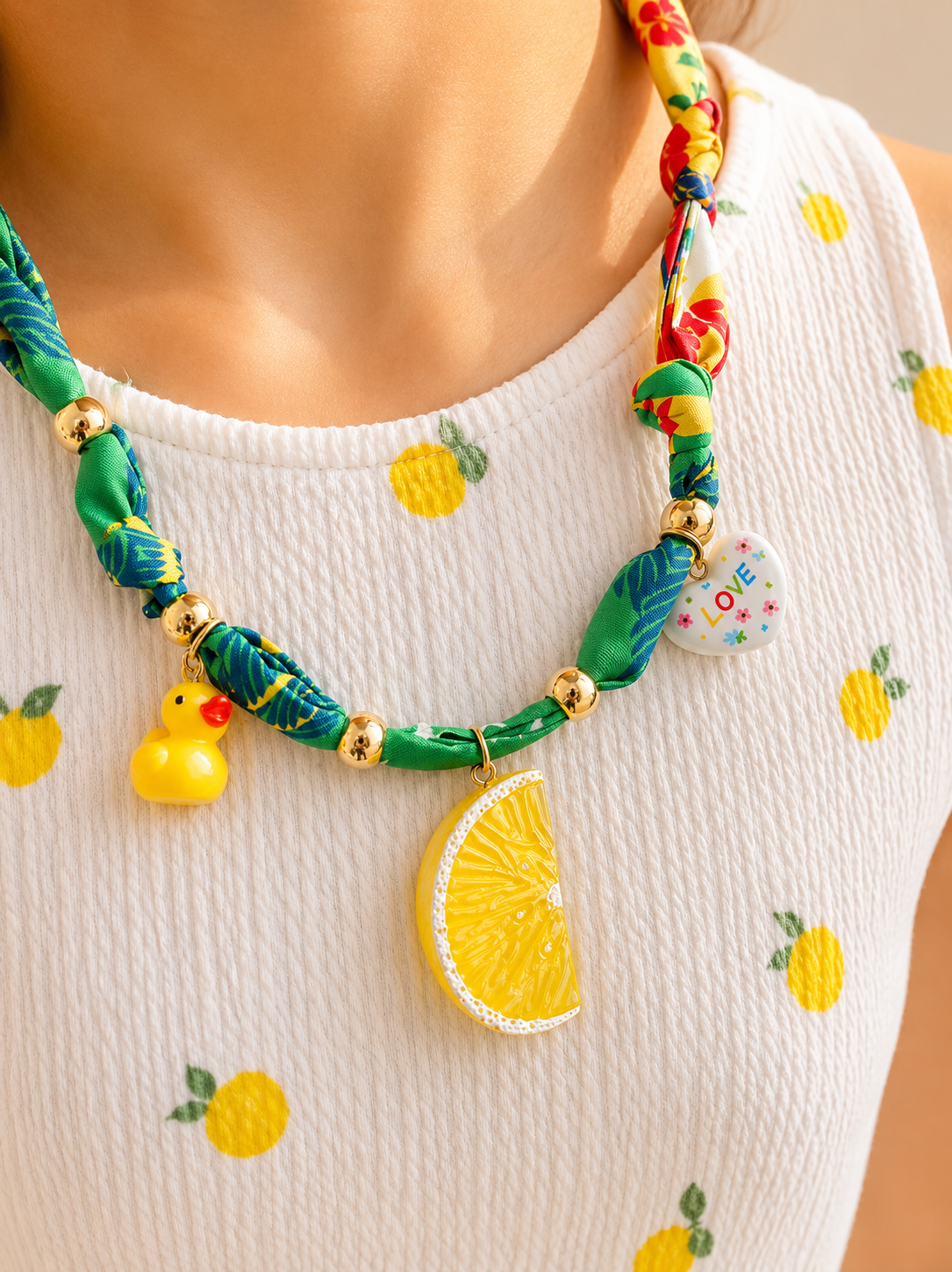 Citrus Whisper Scarf Necklace