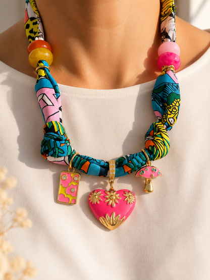 Boho Scarf Charm Necklace
