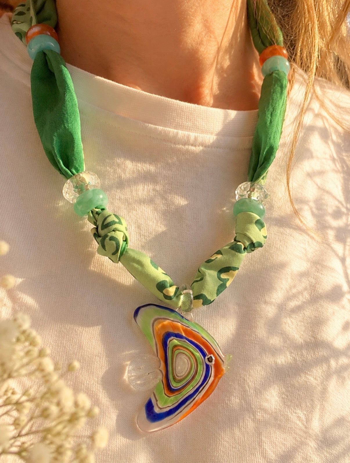 Ocean Reef Fish Scarf Necklace