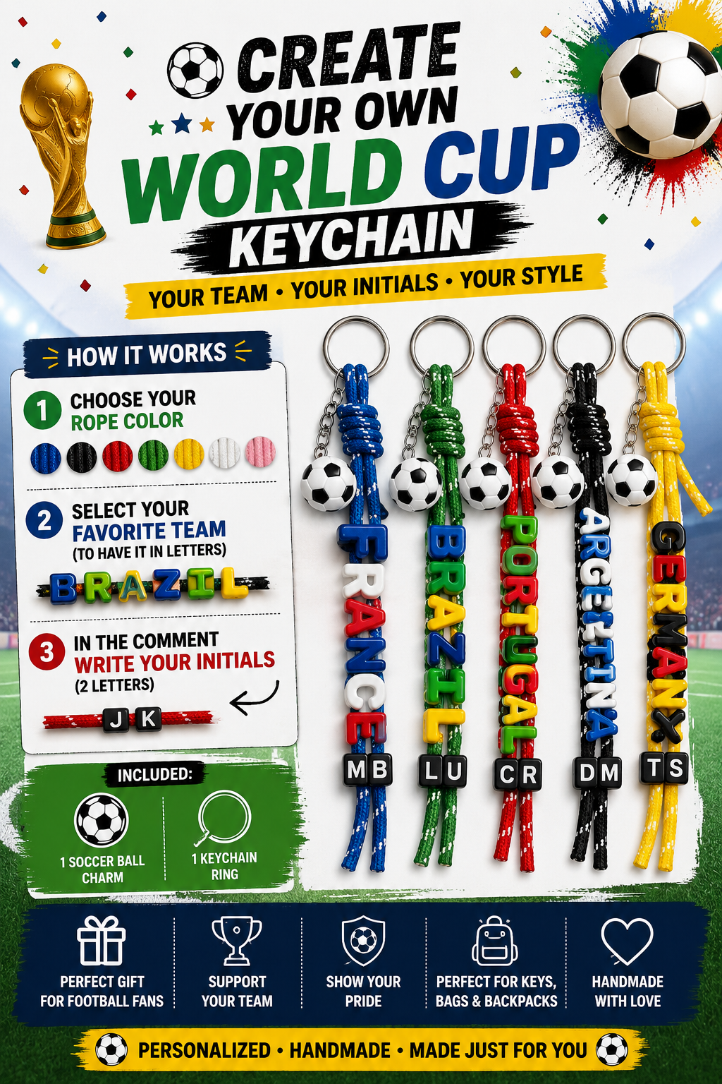 ⚽ Create Your Own World Cup Keychain ⚽