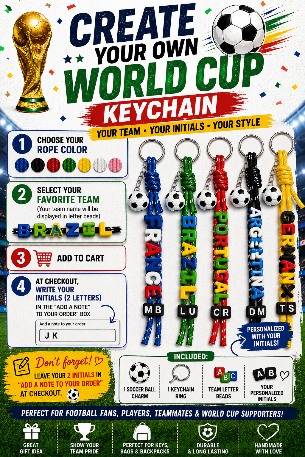 ⚽ Create Your Own World Cup Keychain ⚽