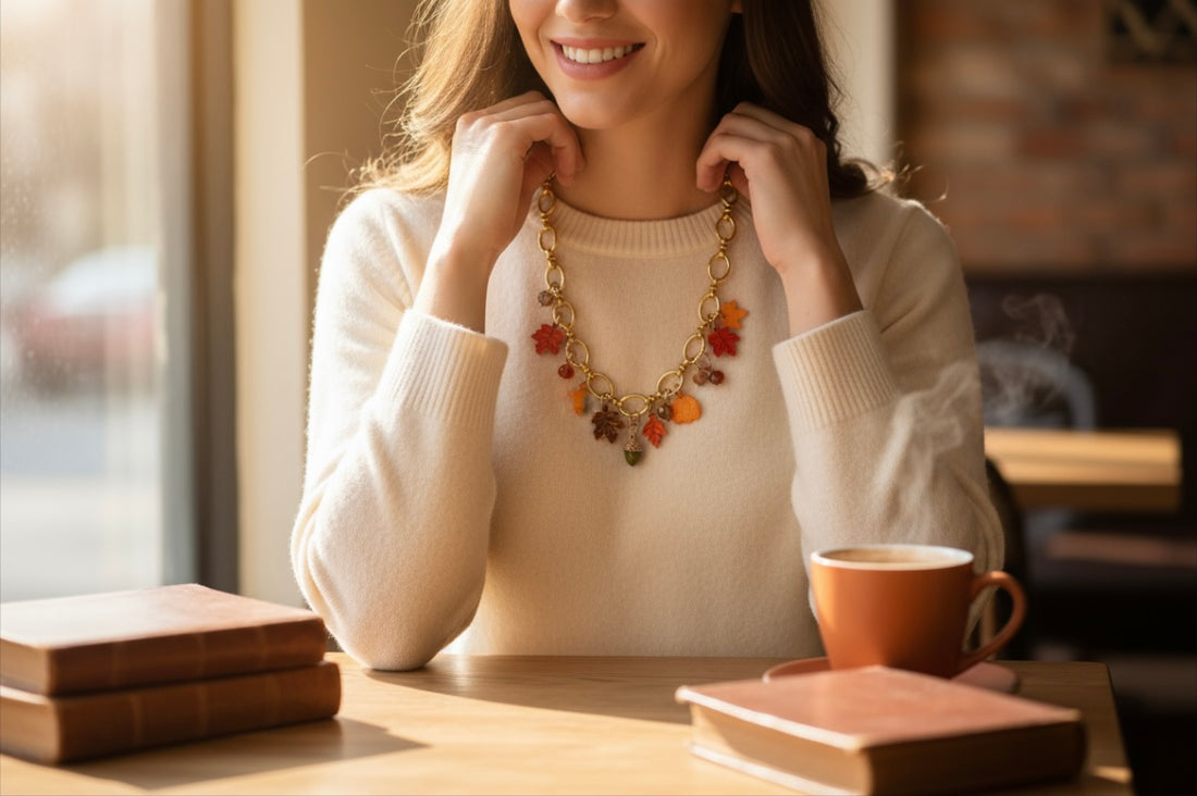 Golden Autumn Charm Necklace
