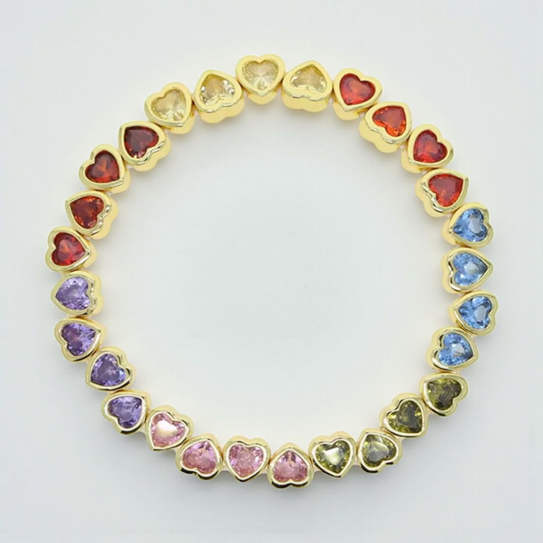 Rainbow Hearts Bracelet