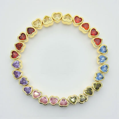 Rainbow Hearts Bracelet