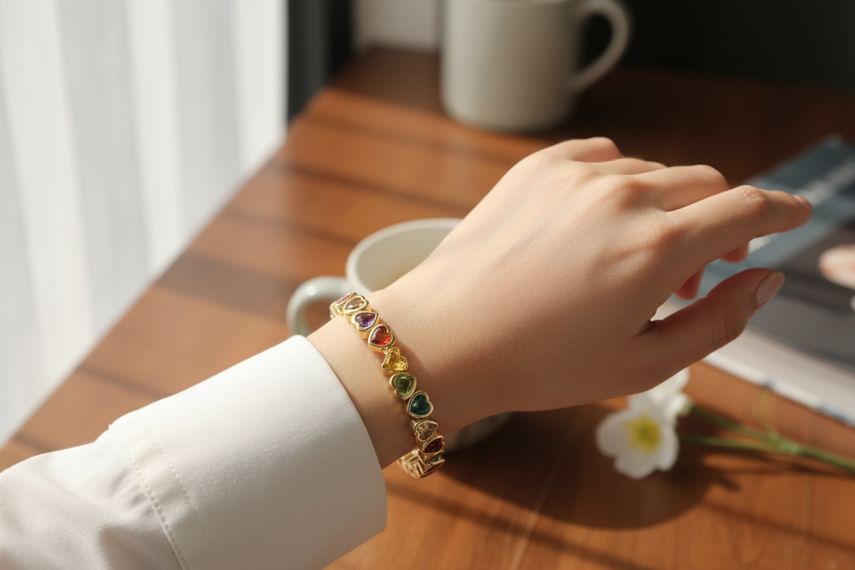 Rainbow Hearts Bracelet