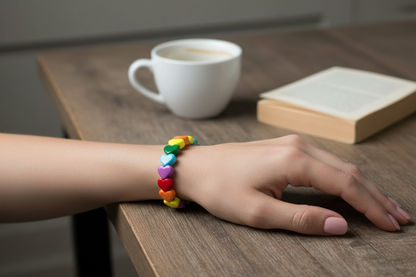 Rainbow Candy Hearts Bracelet