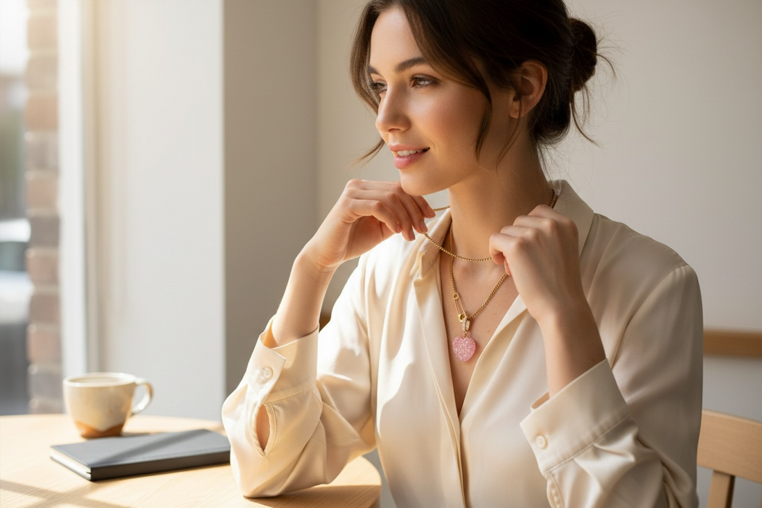 Lilac Lock Heart Necklace