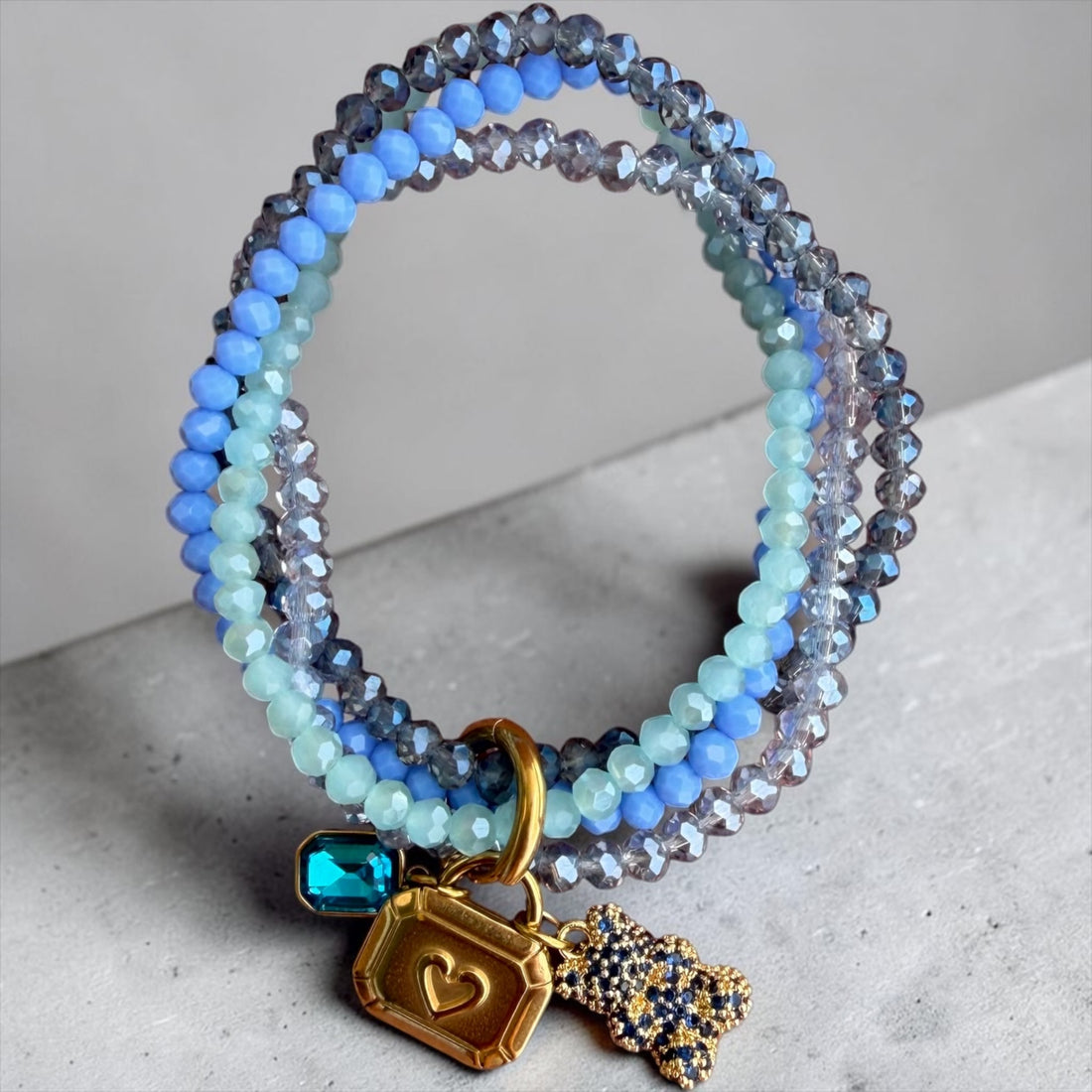 Azure Luxe Stack Bracelet