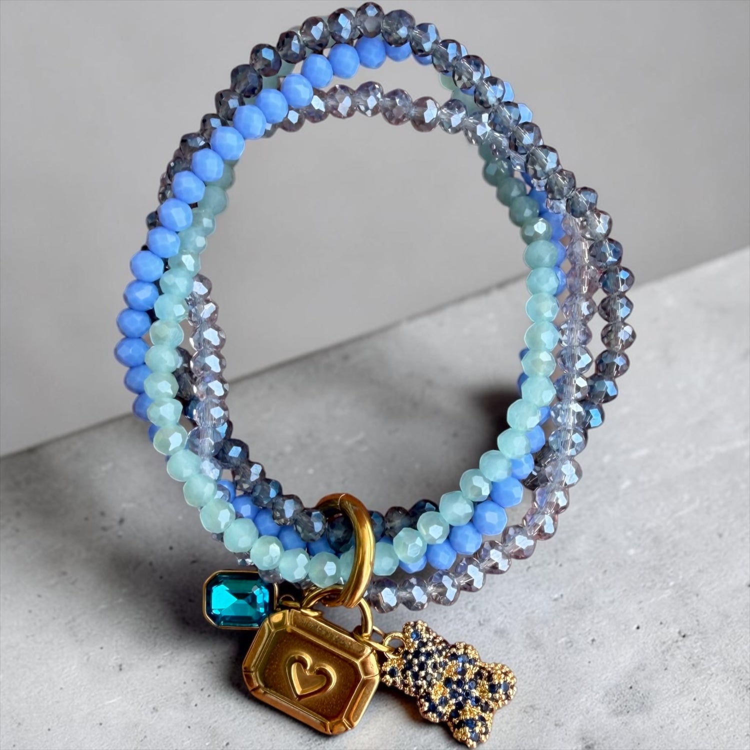 Azure Luxe Stack Bracelet