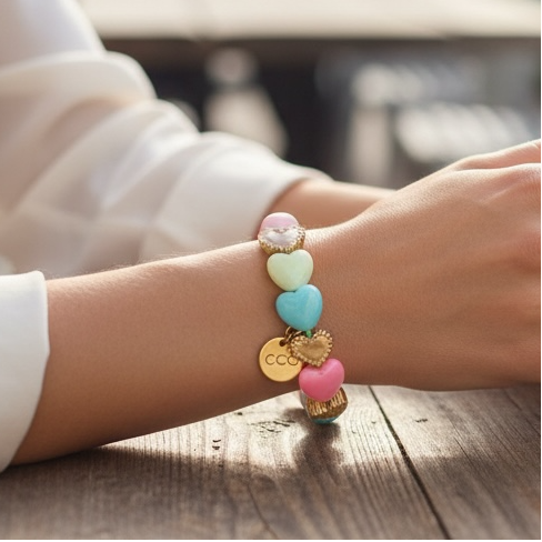 Candy Heart Charm Bracelet