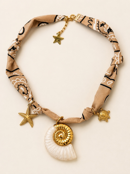 Coastal Shell Bandana Necklace