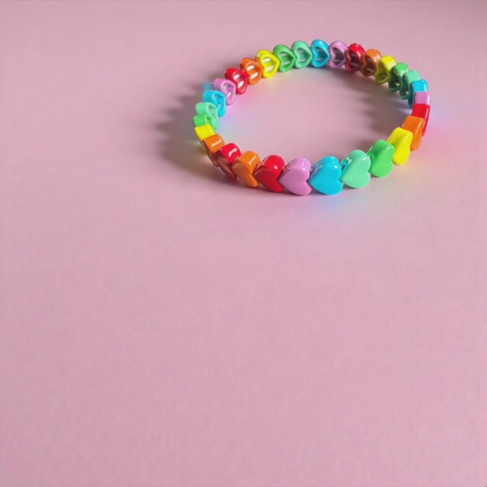 Rainbow Candy Hearts Bracelet