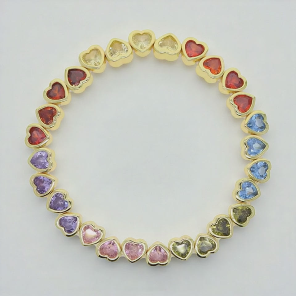 Rainbow Hearts Bracelet