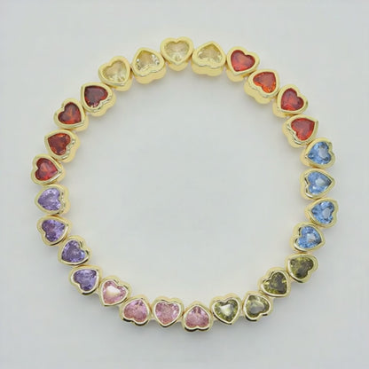 Rainbow Hearts Bracelet